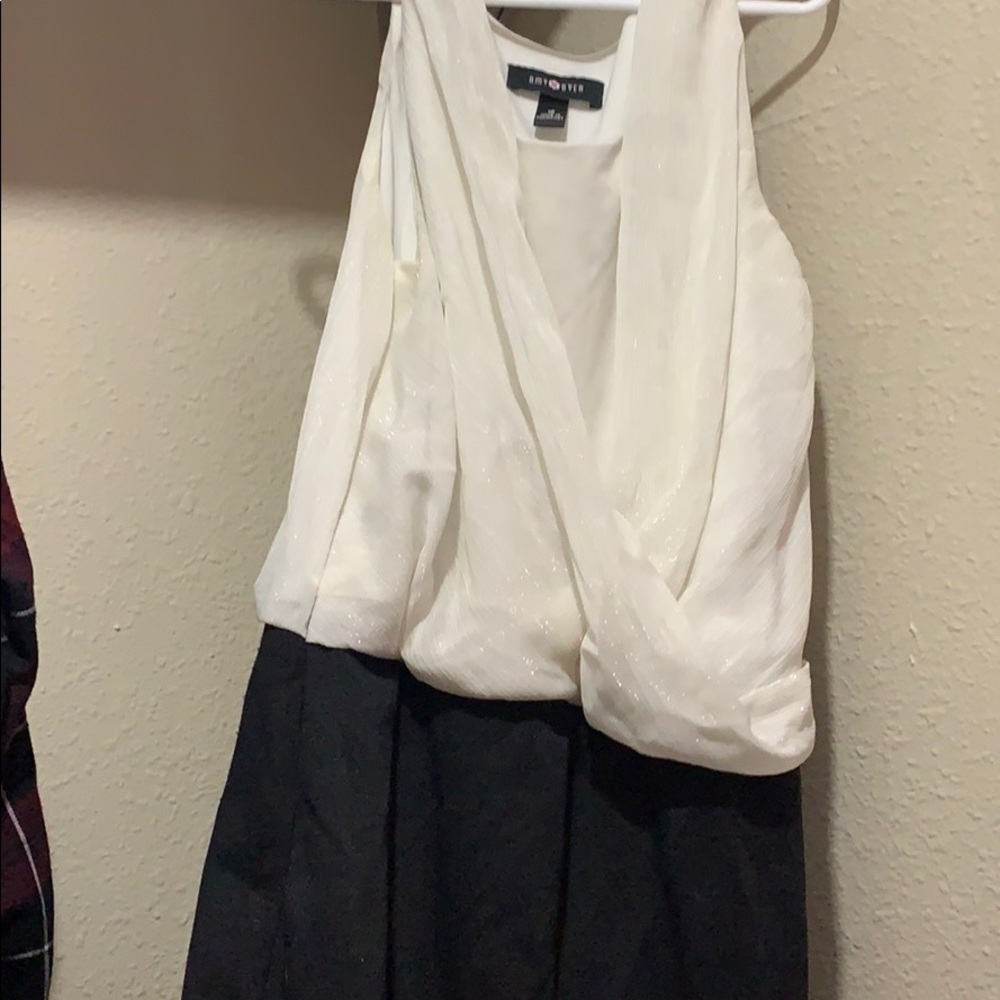 white and black formal dress